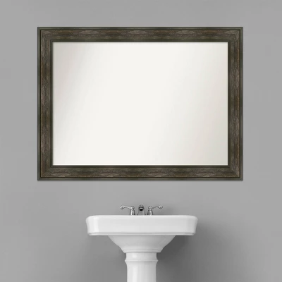 Amanti Art Rail Rustic Char Bathroom Wall Mirror, 44" x 33" Non-Beveled Designer Frame 9 Amanti Art Rail Rustic Char Bathroom Wall Mirror, 44" x 33" Non-Beveled Designer Frame - Image 7