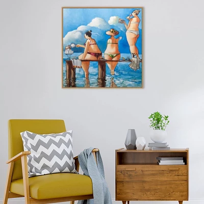 Amanti Art Tea Break On The Jetty by Ronald West - 30" x 30" Framed Canvas Wall Art 9 Amanti Art Tea Break On The Jetty by Ronald West - 30" x 30" Framed Canvas Wall Art - Image 7