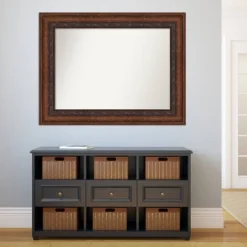 Amanti Art Decorative Bronze Wall Mirror - 48" x 37" Large Non-Beveled Design -Amanti Art Shop GUEST 3b450aa4 a921 4707 ab5f 5493b2a6583d