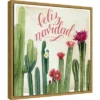 Amanti Art 16" x 16" Christmas Cactus I Feliz Navidad Framed Canvas Wall Art by Grace Popp
