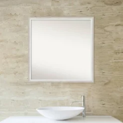Amanti Art Two Tone Silver 28" x 28" Wood Bathroom Wall Mirror -Amanti Art Shop GUEST 3c53c361 7154 4038 b013 d1c6a017c08a
