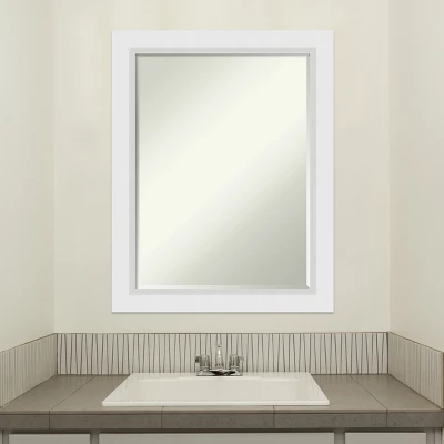 Amanti Art Blanco White Petite Bevel Wood Bathroom Wall Mirror, 28" x 22" 7 Amanti Art Blanco White Petite Bevel Wood Bathroom Wall Mirror, 28" x 22" - Image 5