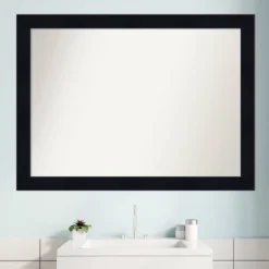 Amanti Art 42" x 31" Non-Beveled Shiplap Navy Wood Bathroom Wall Mirror -Amanti Art Shop GUEST 3ce8c2c7 d074 41e2 a2bf 4f9fd4dad33b