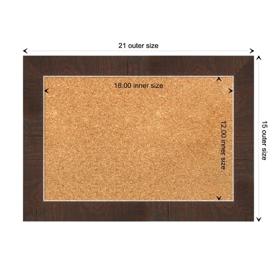 Amanti Art Wildwood Brown Narrow Framed Corkboard, Natural Cork 5 Amanti Art Wildwood Brown Narrow Framed Corkboard, Natural Cork - Image 3