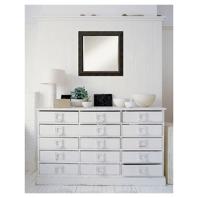 Amanti Art Signore Bronze 24" x 24" Beveled Wood Framed Wall Mirror 6 Amanti Art Signore Bronze 24" x 24" Beveled Wood Framed Wall Mirror - Image 4