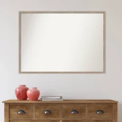 Amanti Art Hardwood Wedge Whitewash Wood Wall Mirror - 39" x 28" -Amanti Art Shop GUEST 3e1a2ab6 157b 436a a251 791268c4fd3d
