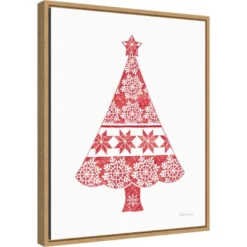 Amanti Art 16" x 20" Nordic Holiday Christmas Tree Framed Canvas Wall Art by Beth Grove