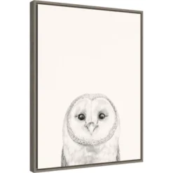 Amanti Art Animal Mug III Owl by Victoria Borges - 18x24 Framed Canvas Wall Art