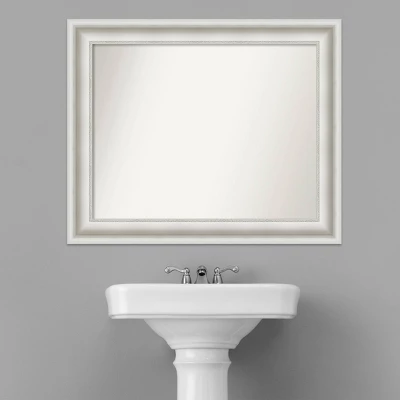 Amanti Art Parlor White Non-Beveled Ornate Bathroom Wall Mirror 9 Amanti Art Parlor White Non-Beveled Ornate Bathroom Wall Mirror - Image 7