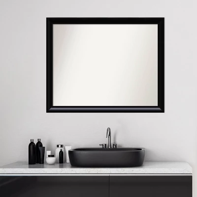 Amanti Art 31" x 25" Steinway Black Scoop Wood Bathroom Wall Mirror 7 Amanti Art 31" x 25" Steinway Black Scoop Wood Bathroom Wall Mirror - Image 5