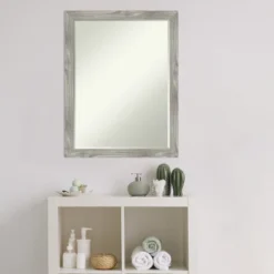 Amanti Art Dove Greywash Square Petite Bevel Bathroom Wall Mirror (26.5" x 20.5") -Amanti Art Shop GUEST 3fae3591 69cd 4a99 8654 5531000bdb2d