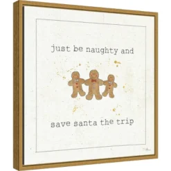 Amanti Art 16x16 Christmas Cuties VII Gingerbread Framed Canvas Wall Art