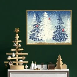 Amanti Art Snowy Christmas Trees Framed Canvas Wall Art by PI Studio - 24" x 18" -Amanti Art Shop GUEST 40184955 06f7 4b83 ac06 bbbab01c0259