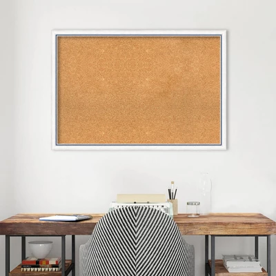 Amanti Art Morgan Wood Framed Natural Cork Board - 38" x 26" White & Blue 10 Amanti Art Morgan Wood Framed Natural Cork Board - 38" x 26" White & Blue - Image 8