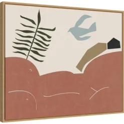 Amanti Art Other Land I by Melissa Wang Framed Canvas Wall Art - 28" x 23" Light Brown