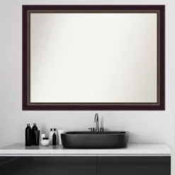 42" X 31" Non-Beveled Signore Bronze Wood Bathroom Wall Mirror - Amanti Art -Amanti Art Shop GUEST 40ef7add ba24 475e 8918 f79ac15fe4db