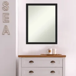 Amanti Art Grace Narrow Brushed Metallic Black Bathroom Wall Mirror (20" x 26") -Amanti Art Shop GUEST 4144aac0 570d 4ab4 8917 dfc6e4ce56e6