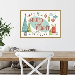 Amanti Art Merry and Bright Christmas Tree by Janelle Penner - 23" x 16" Framed Canvas -Amanti Art Shop GUEST 422db06a 714c 46cf b85b 30e207c3378d