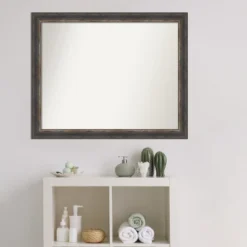 Amanti Art Bark Rustic Char Narrow Non-Beveled Bathroom Wall Mirror -Amanti Art Shop GUEST 4279d7cc 94f1 4582 987d 3c0cac7b7d47