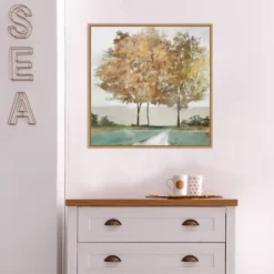 22" X 22" Golden Forest Shimmer By Isabelle Z Framed Canvas Wall Art Light Brown - Amanti Art -Amanti Art Shop GUEST 427b5625 f4c0 4477 8264 13b8f6d15891