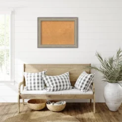 Amanti Art 33"x25" Wood Framed Natural Cork Board - Fleur Champagne Silver -Amanti Art Shop GUEST 43370638 d5b2 43e9 9b00 6ade912d1043