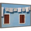 Amanti Art Hanging Laundry Along Blue Wall Framed Canvas by Brenda Tharp -Amanti Art Shop GUEST 434cf96a 95f0 4a00 8823 2126cc118447