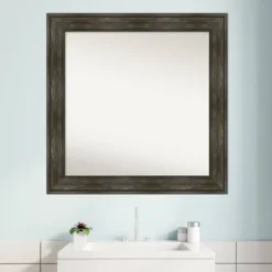 32" X 32" Non-Beveled Rail Rustic Char Bathroom Wall Mirror - Amanti Art 17 32" X 32" Non-Beveled Rail Rustic Char Bathroom Wall Mirror - Amanti Art -Amanti Art Shop GUEST 43bfc507 e066 43aa b5ec bc35723a1179