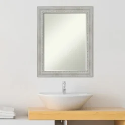 Amanti Art Rustic White Wash Petite Bevel Wood Bathroom Mirror (28.5 x 22.5) -Amanti Art Shop GUEST 43d7319c cca9 456d acb6 76e2ac5671c4