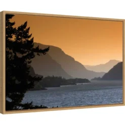 Amanti Art 23" x 16" Columbia River Gorge Scenic View Framed Canvas Wall Art