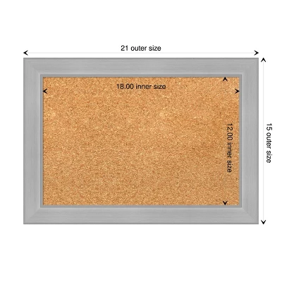 Amanti Art Vista Brushed Nickel Narrow Framed Natural Corkboard 5 Amanti Art Vista Brushed Nickel Narrow Framed Natural Corkboard - Image 3
