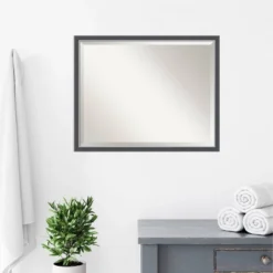 Amanti Art Eva Thin Framed Bathroom Vanity Wall Mirror - Black/Silver, 30" x 24" 16 Amanti Art Eva Thin Framed Bathroom Vanity Wall Mirror - Black/Silver, 30" x 24" -Amanti Art Shop GUEST 44ffc9cb 7328 4103 9df2 de668d900a8e