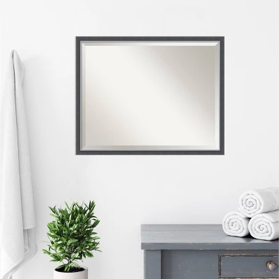 Amanti Art Eva Thin Framed Bathroom Vanity Wall Mirror - Black/Silver, 30" x 24" 9 Amanti Art Eva Thin Framed Bathroom Vanity Wall Mirror - Black/Silver, 30" x 24" - Image 7