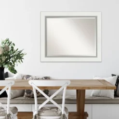 34" X 28" Eva White Framed Wall Mirror Silver - Amanti Art 11 34" X 28" Eva White Framed Wall Mirror Silver - Amanti Art -Amanti Art Shop GUEST 4520bced 08a0 4bbd bf05 d6937dac97bb