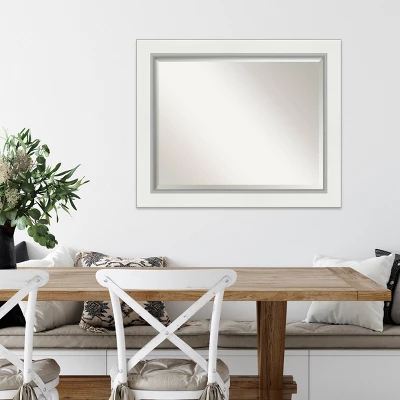34" X 28" Eva White Framed Wall Mirror Silver - Amanti Art 6 34" X 28" Eva White Framed Wall Mirror Silver - Amanti Art - Image 4