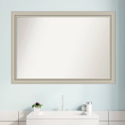 Amanti Art Romano Silver Narrow Wood Bathroom Wall Mirror - 40" x 28" 8 Amanti Art Romano Silver Narrow Wood Bathroom Wall Mirror - 40" x 28" - Image 6