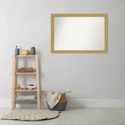 40" X 28" Non-Beveled Grace Bathroom Wall Mirror Brushed Gold - Amanti Art 15 40" X 28" Non-Beveled Grace Bathroom Wall Mirror Brushed Gold - Amanti Art -Amanti Art Shop GUEST 456111e3 41ac 48db 881b 9d517ed75a8b