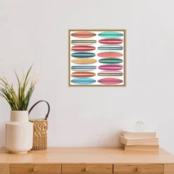 Amanti Art Surfboard Pattern by Edward M Fielding - 16x16 Framed Canvas Wall Art -Amanti Art Shop GUEST 460b6b34 0d59 43f3 a8bf 92ac404f5b5d
