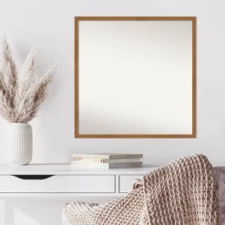 Amanti Art Carlisle Blonde Narrow Wood Wall Mirror - 27" x 27" -Amanti Art Shop GUEST 46d7dd24 6440 4ff8 96d4 b256a1ffb453