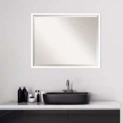 Amanti Art Svelte White Framed Bathroom Vanity Wall Mirror - 29 x 23 -Amanti Art Shop GUEST 47a73161 b201 4518 9b1a 81048a4cbb67