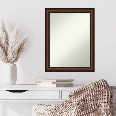 Amanti Art Yale Walnut Framed Non-Beveled Wall Mirror 7 Amanti Art Yale Walnut Framed Non-Beveled Wall Mirror - Image 5