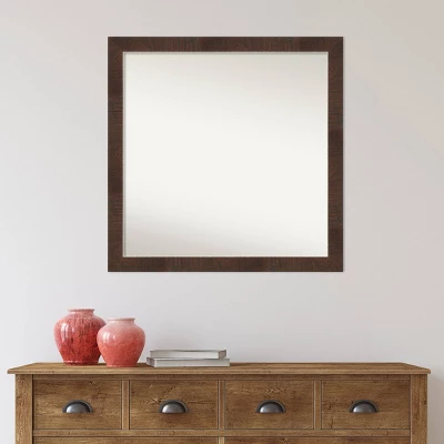 Amanti Art Wildwood Brown Narrow Wall Mirror - 29" x 29" Non-Beveled 9 Amanti Art Wildwood Brown Narrow Wall Mirror - 29" x 29" Non-Beveled - Image 7