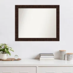 32" X 26" Non-Beveled William Mottled Bronze Narrow Wall Mirror - Amanti Art -Amanti Art Shop GUEST 4820f429 08e7 4ebe a857 7244a7e78c26