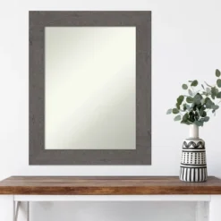 Amanti Art 24" x 30" Rustic Plank Gray Non-Beveled Wall Mirror -Amanti Art Shop GUEST 486ca7af 4443 4db5 b52d fd45e4573138