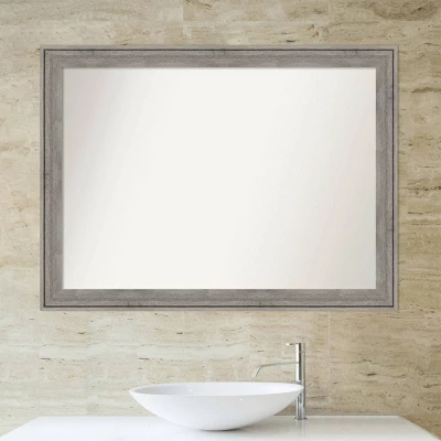 Amanti Art Regis Barnwood Gray Wood Bathroom Wall Mirror - 43" x 32" 6 Amanti Art Regis Barnwood Gray Wood Bathroom Wall Mirror - 43" x 32" - Image 4