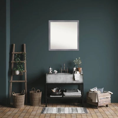 Amanti Art Edwin Wood Bathroom Wall Mirror - 29" x 29" Matte Gray Modern Square 9 Amanti Art Edwin Wood Bathroom Wall Mirror - 29" x 29" Matte Gray Modern Square - Image 7