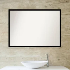 Amanti Art Jet Black Custom Framed Bathroom Wall Mirror - 40" x 29" -Amanti Art Shop GUEST 4a363536 1505 469f a941 9d6e664082d9