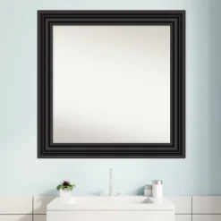 Amanti Art 32" x 32" Colonial Black Non-Beveled Bathroom Wall Mirror -Amanti Art Shop GUEST 4a6653ba 771c 401f a119 9d5f49a36c81