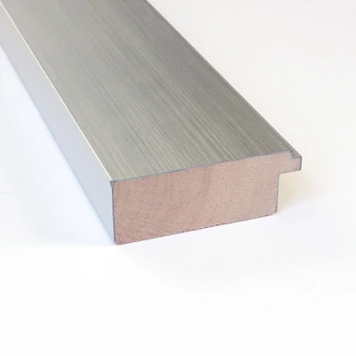 42" X 31" Non-Beveled Wood Bathroom Wall Mirror Brushed Sterling Silver - Amanti Art 3 42" X 31" Non-Beveled Wood Bathroom Wall Mirror Brushed Sterling Silver - Amanti Art