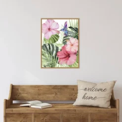 Amanti Art Paxton Parker Hibiscus and Hummingbird I Framed Canvas Wall Art, 18" x 24" -Amanti Art Shop GUEST 4aeadbb9 8a6b 4346 8f0f 8a53b9bd2ed8