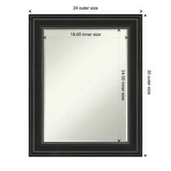 Amanti Art Ridge Black Petite Bevel Bathroom Wall Mirror -Amanti Art Shop GUEST 4b2a7958 3971 4428 a25a 452070d33ac9